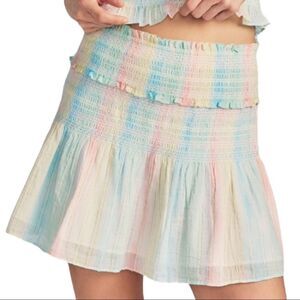 LoveShackFancy Camille Mini Skirt in Multi Horizon
